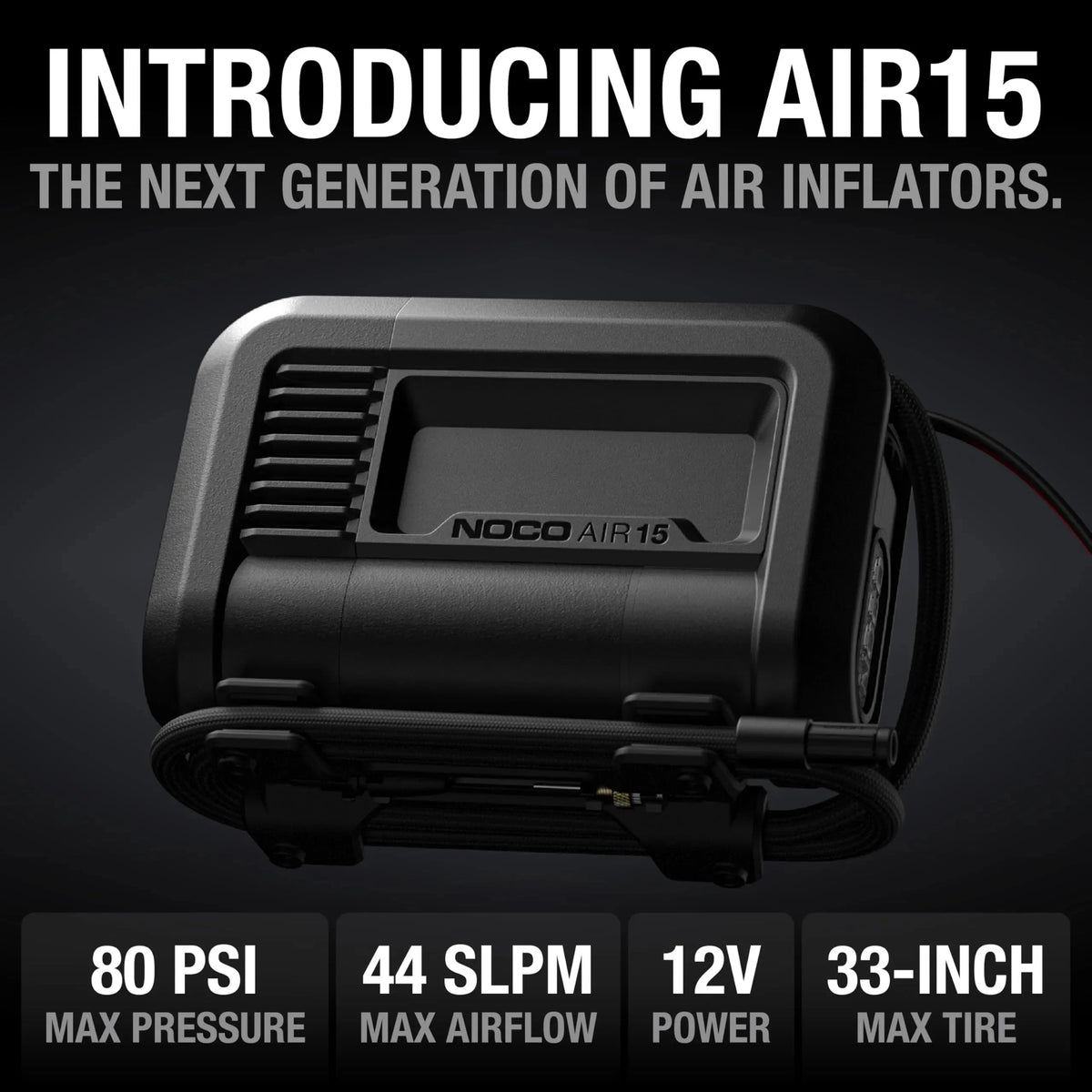 UltraFast 15A Tire Inflator, 12V Portable Air Compressor Pump, Rated at 80 PSI, Inflates Tires from 0-40 PSI in 2.9 Minutes with a Digital Gauge, Smart Pressure and Auto-Shutoff
