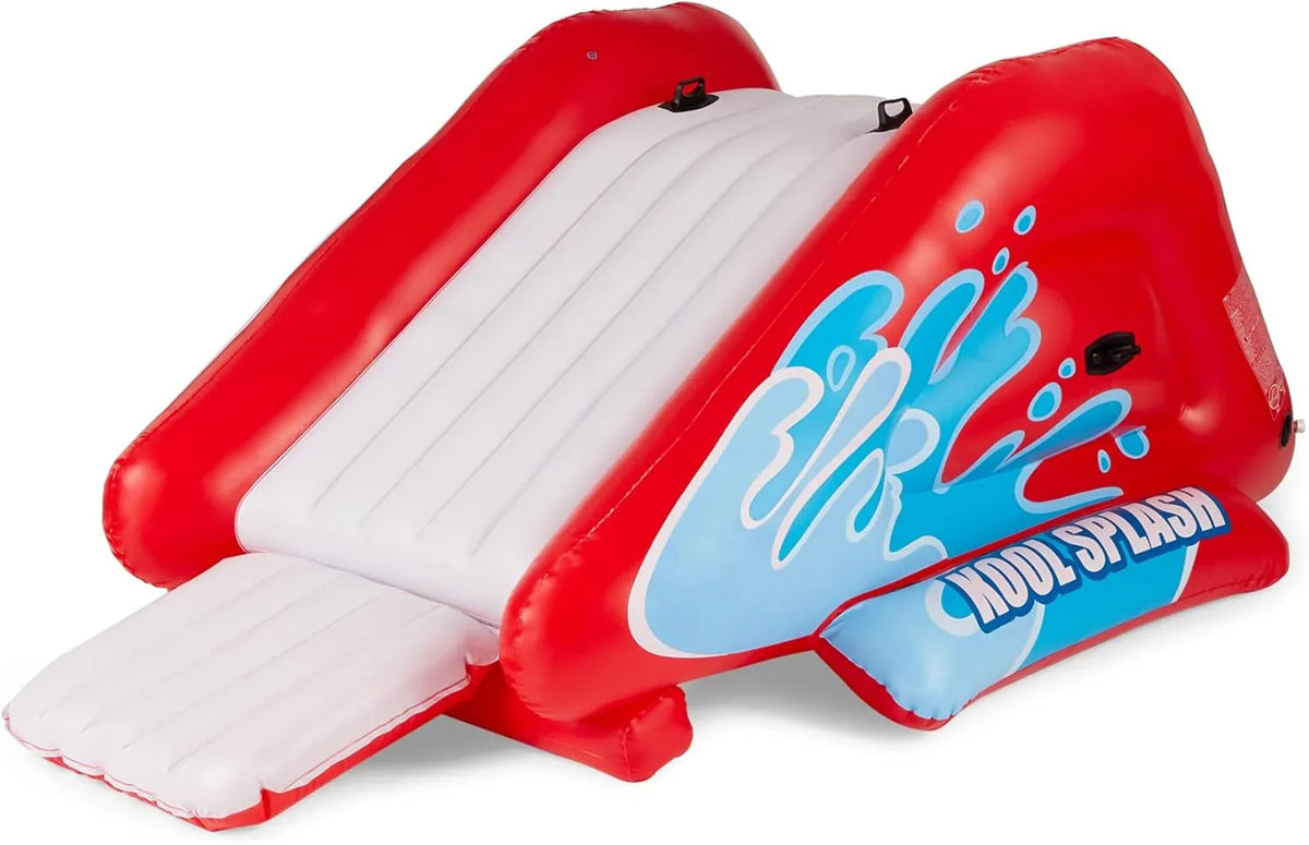 Kool Splash Inflatable Water Slide Swimming Pool Play Center with Built in Sprayers for Kids and Adults, Ages 6 and Up, Blue