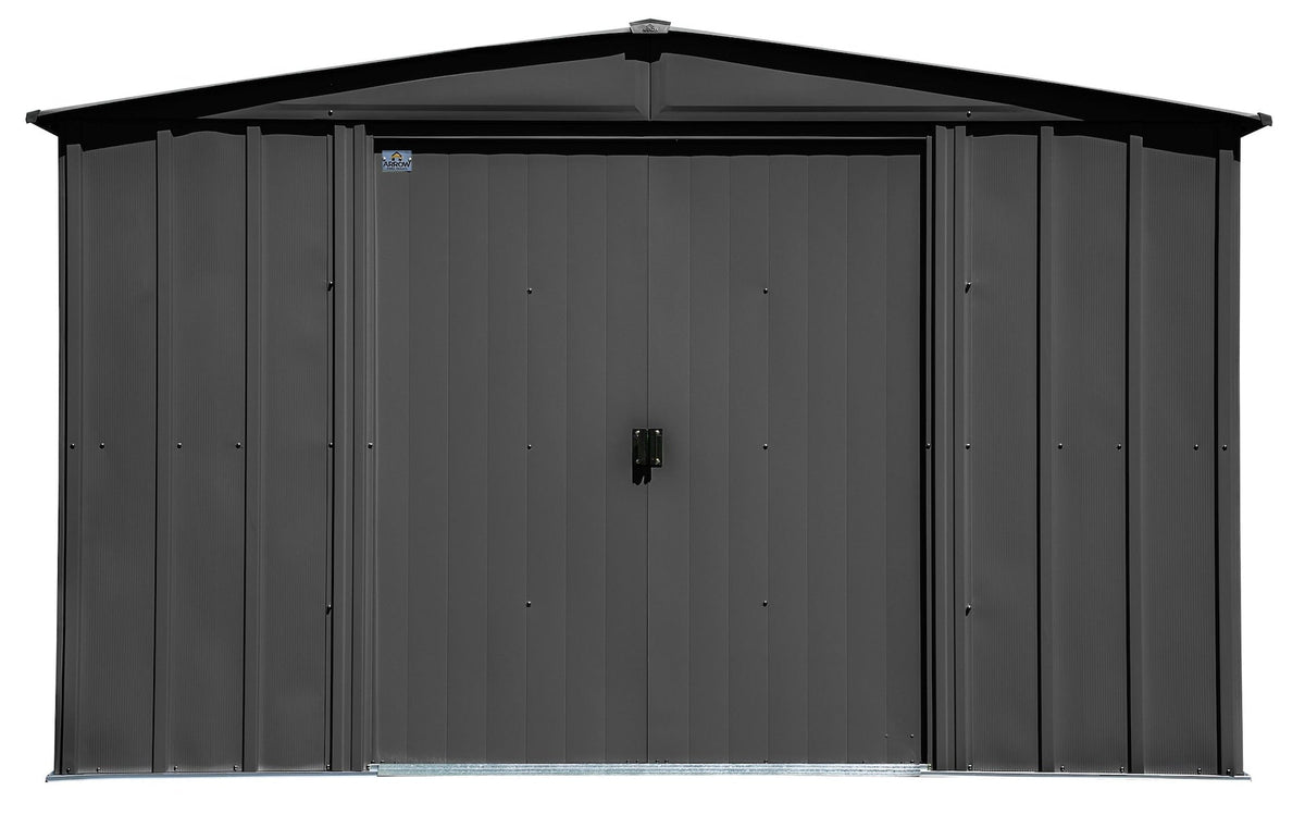 Arrow Classic Galvanized Steel Storage Shed, Charcoal, 10-ft x 8-ft