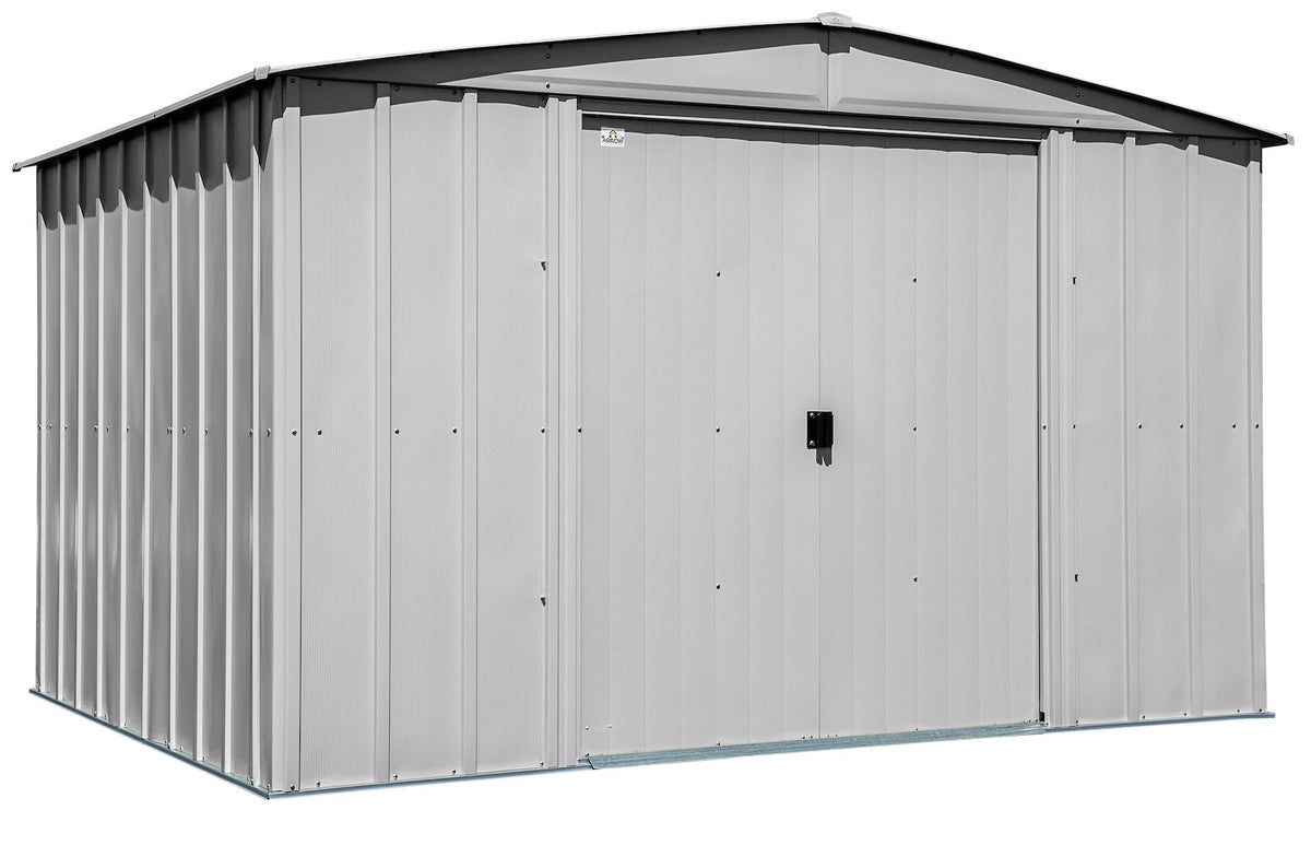 Arrow Classic Galvanized Steel Storage Shed, Flute Grey, 10-ft x 8-ft
