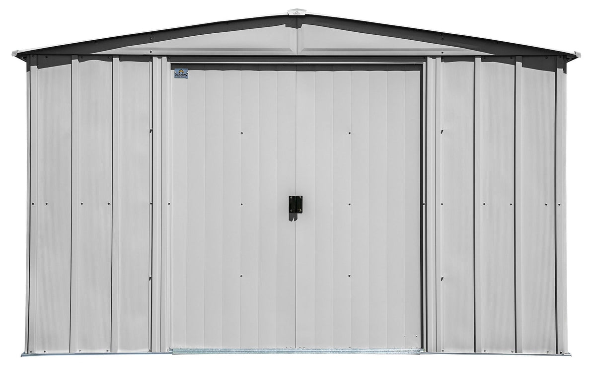 Arrow Classic Galvanized Steel Storage Shed, Flute Grey, 10-ft x 8-ft