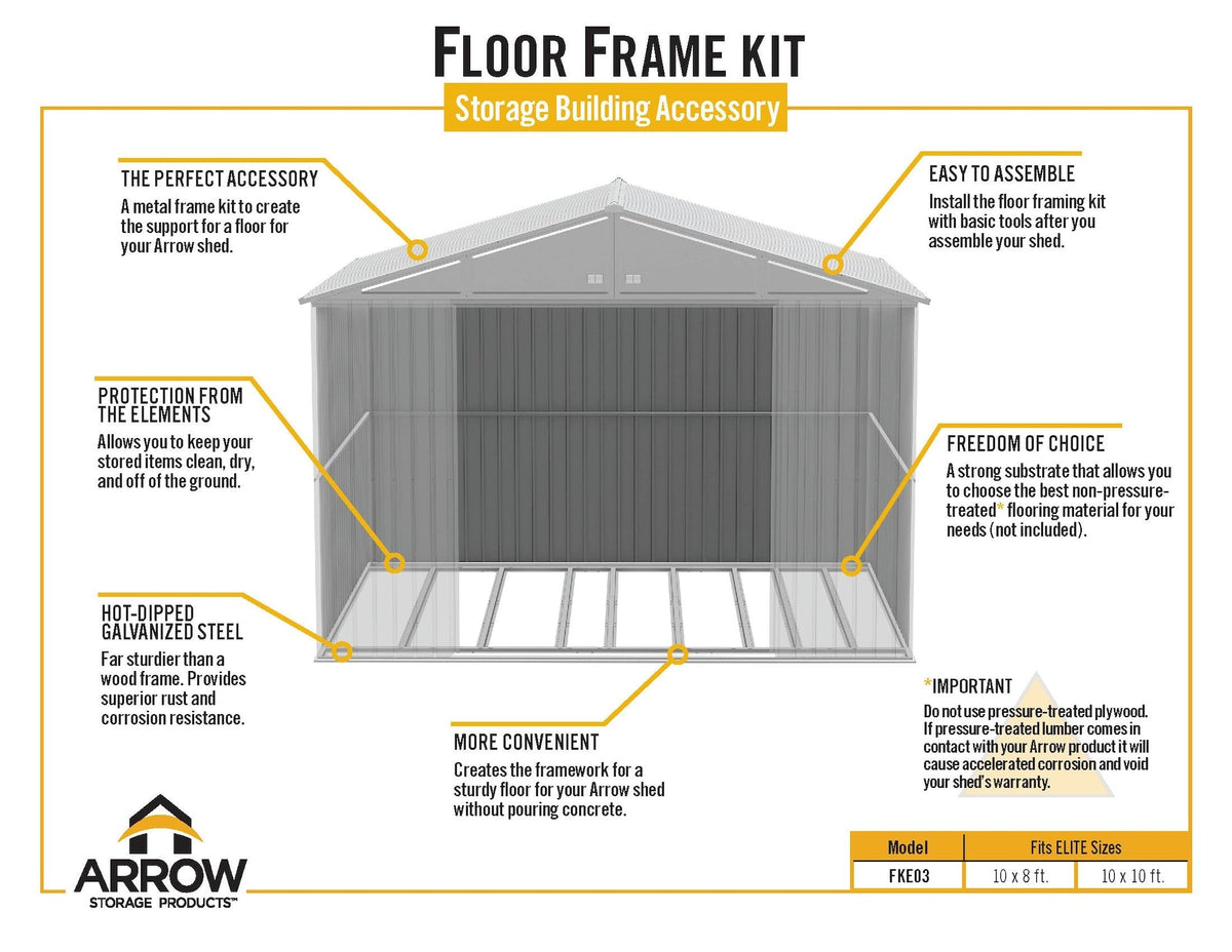 Arrow Floor Frame Kit for Arrow Elite 10x8-ft and 10x10-ft Sheds
