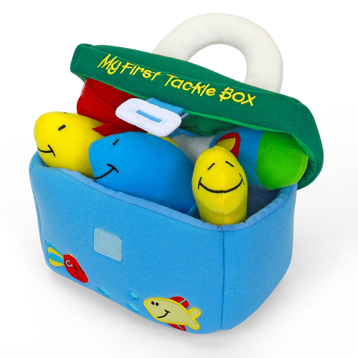 Baby Play Soft Collection, My First Tackle Box 5-Piece Plush Playset with Rattle, 8-in