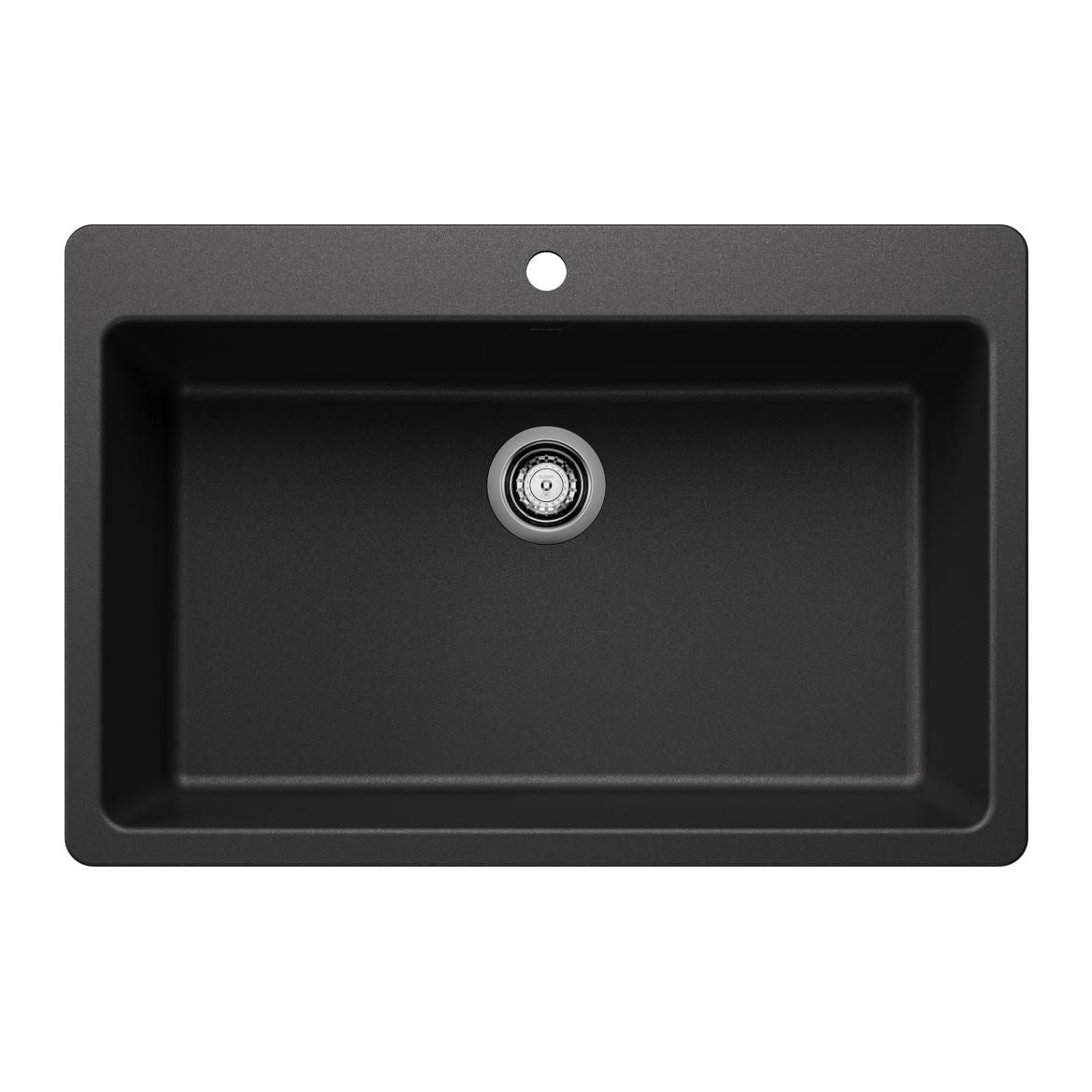 Liven 33-in Super Single Dual Mount Kitchen Sink, Anthracite