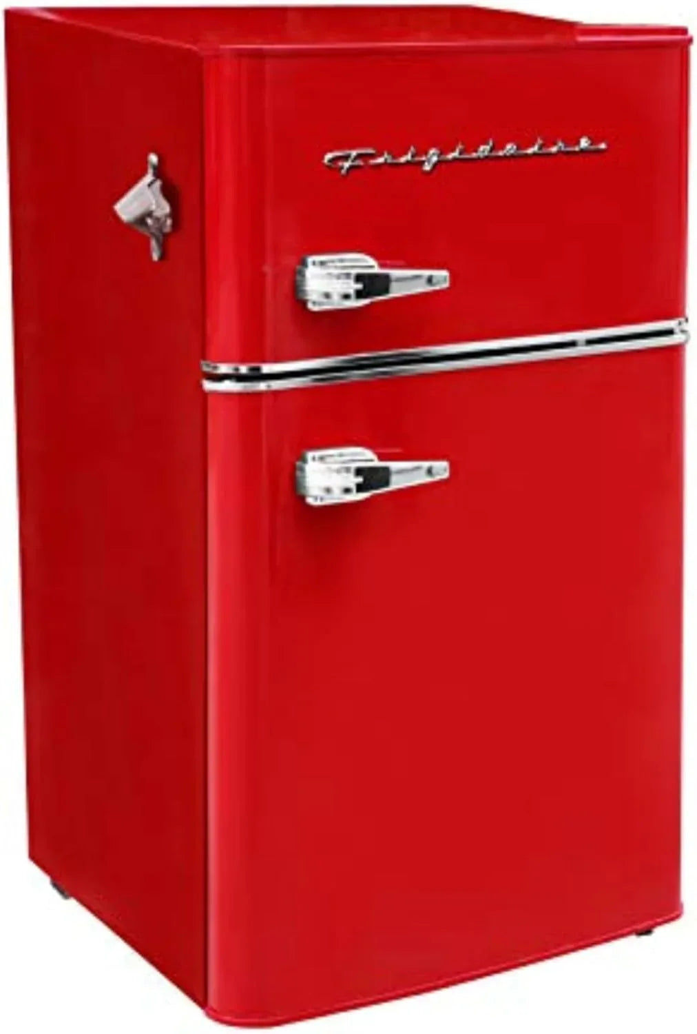 Retro Mini Fridge with Freezer & Side Bottle Opener-Small 2 Door Refrigerator for Office Bar or College Dorm Room-3.1 Cu Ft – 19”"D x 20.5" W x 33.5" H