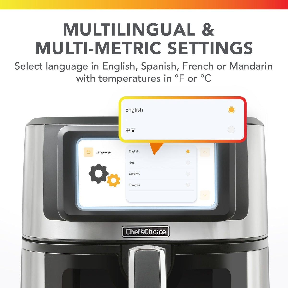 Air Fryer with TFT Touchscreen Display, 7-qt