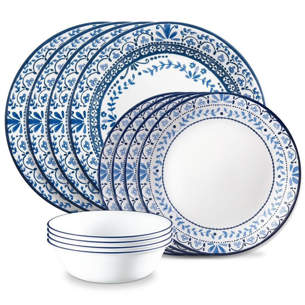 Portofino Glass Dinnerware Set, Serves 4, 12-pc, White