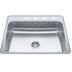 Drop-In Single 4-Hole Stainless Steel Sink, 22x25-in