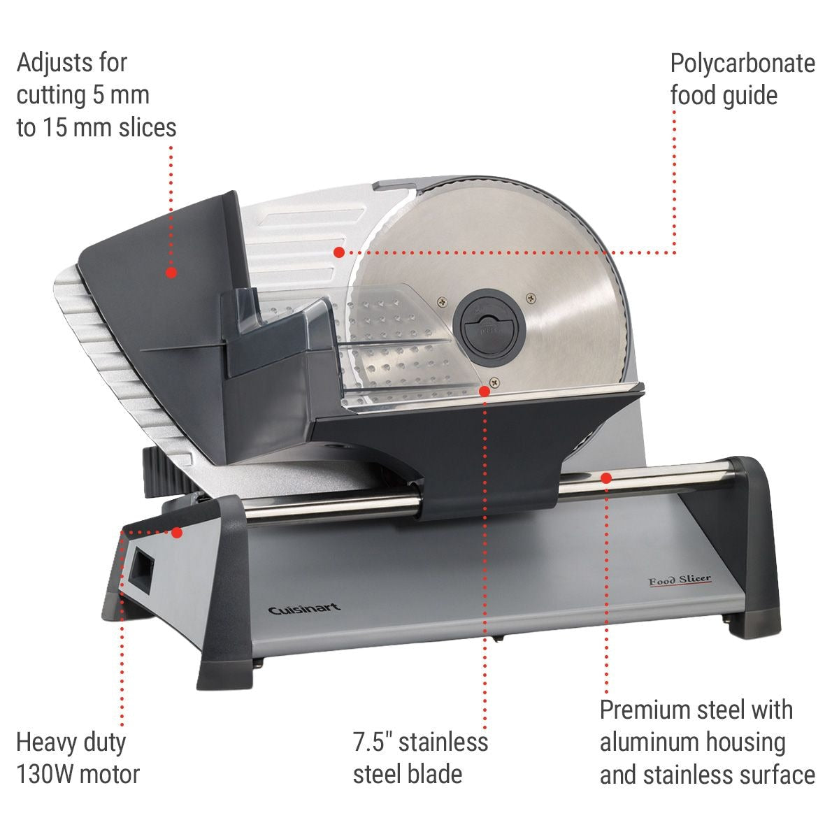 Professional Food/Meat Slicer, 7.5-in Blade, Stainless Steel