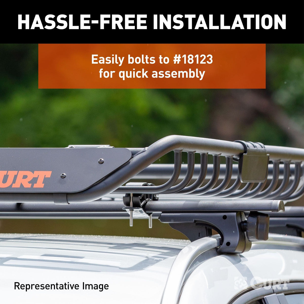 18124 Steel Roof Rack Cargo Basket/Carrier Extension, Black, 6-sq.ft