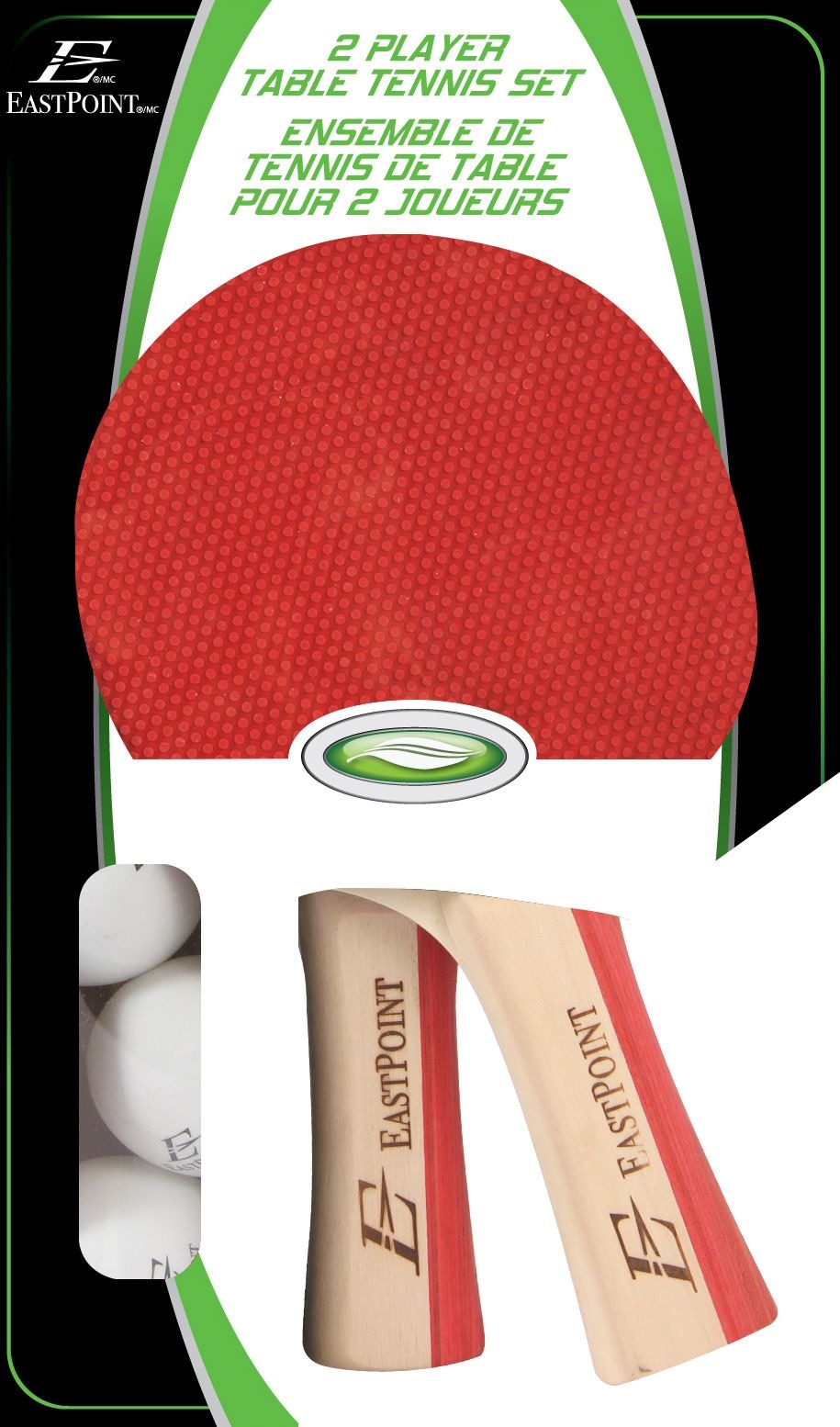 2-Player Table Tennis/Ping Pong Set with Paddles/Rackets & Balls, 5-pc