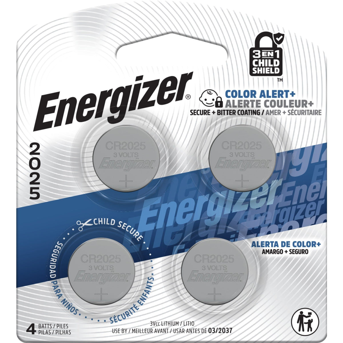 2025 3V Lithium Coin Batteries, Long-Lasting, 4-pk