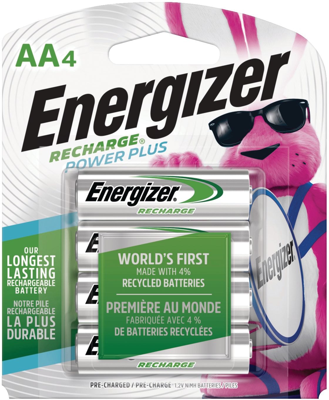 NH15BP-4 AA 2300 mAh NiMH Rechargeable Batteries, Pre-Charged, All Purpose, 4-pk