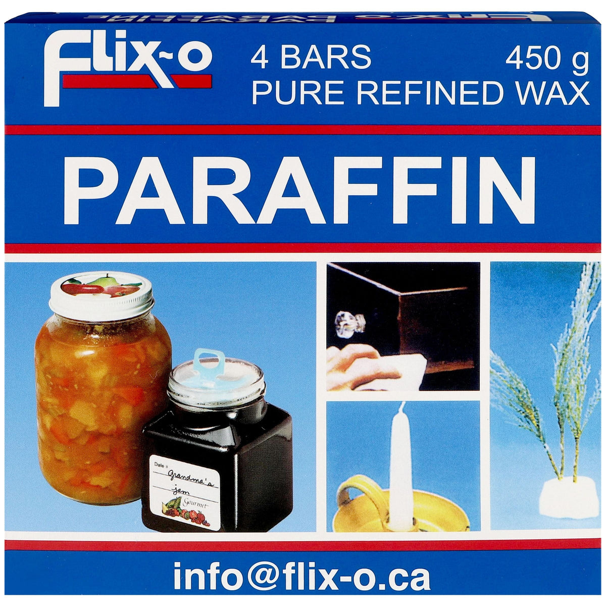 Wax Paraffin Wax, FDA-Approved, 4 Bars, 450-g