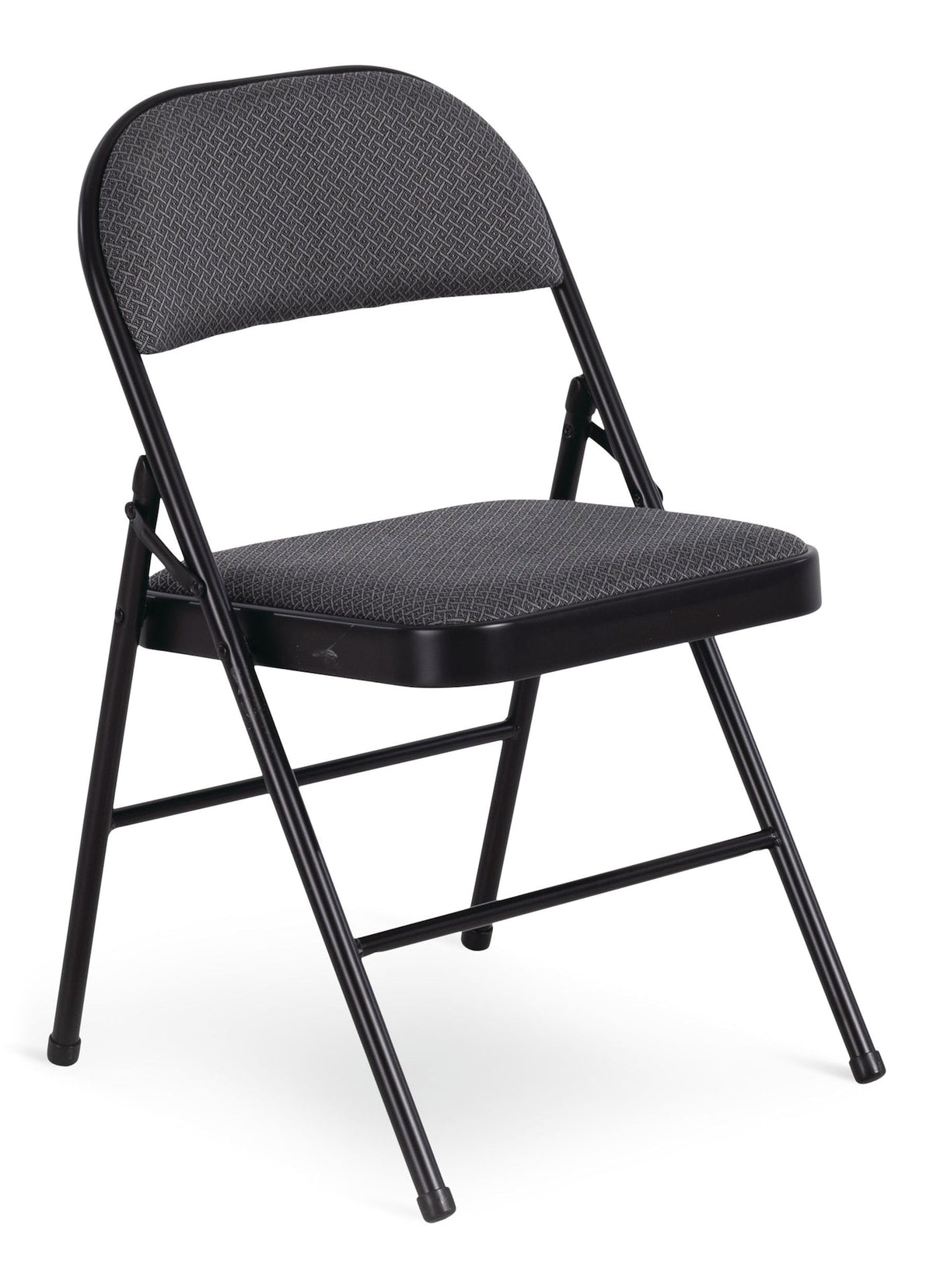Fabric Folding/Compact Chair, Grey Fabric & Black Frame