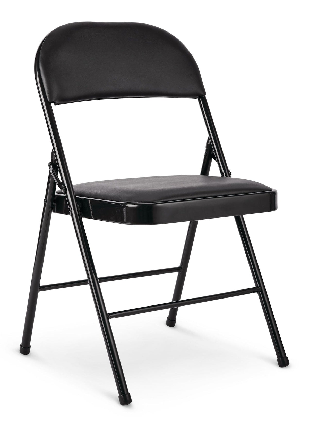 Vinyl Padded Seat Folding Chair, Black