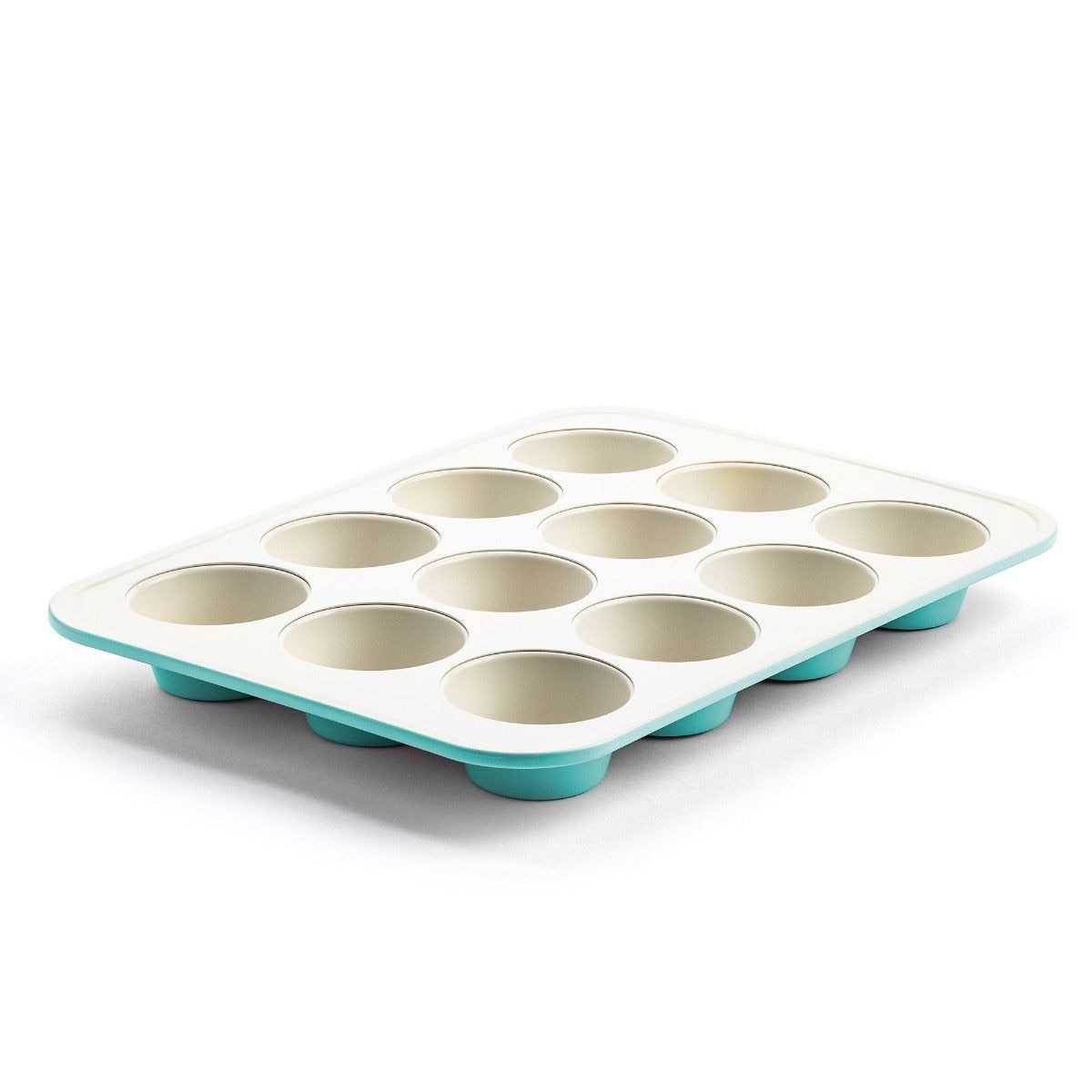 Teal Ceramic Non-Stick Muffin Pan, 12-Cup