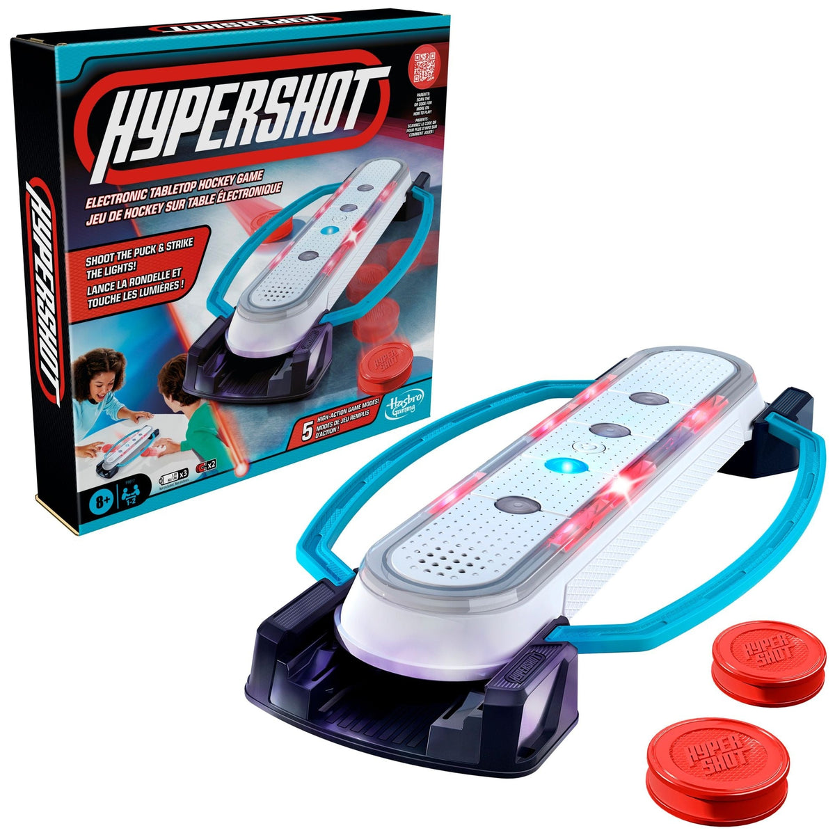 Games Hypershot Electronic Tabletop Hockey Game, 5-in-1 Board Game, Ages 8+