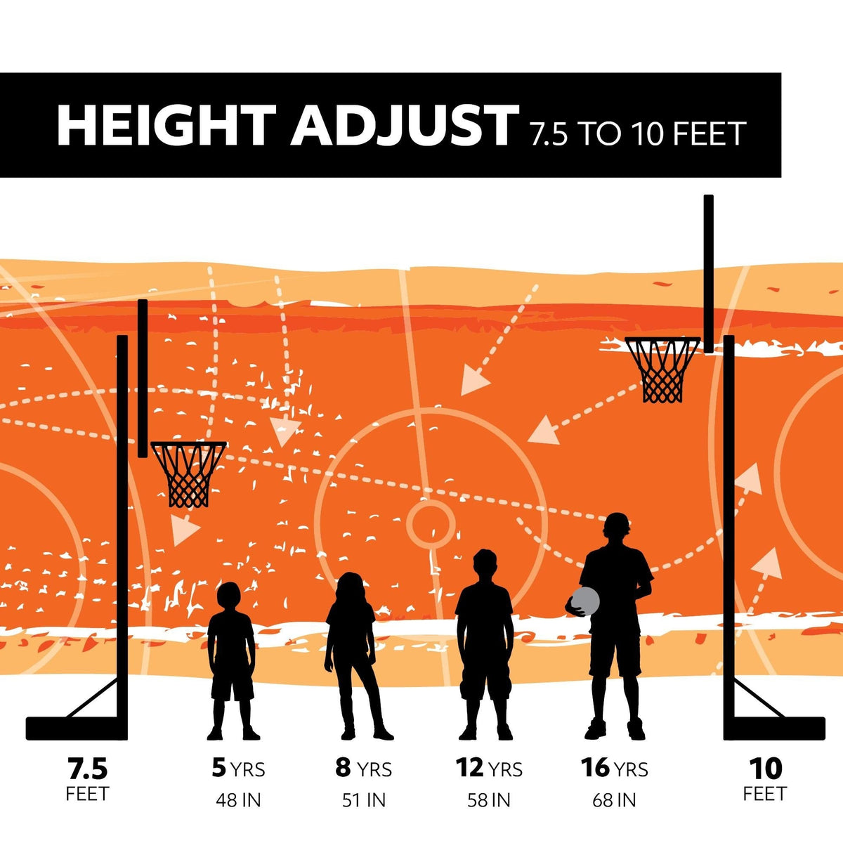 Lifetime Mommoth Bolt Down Basketball Hoop with 72-in Tempered Glass