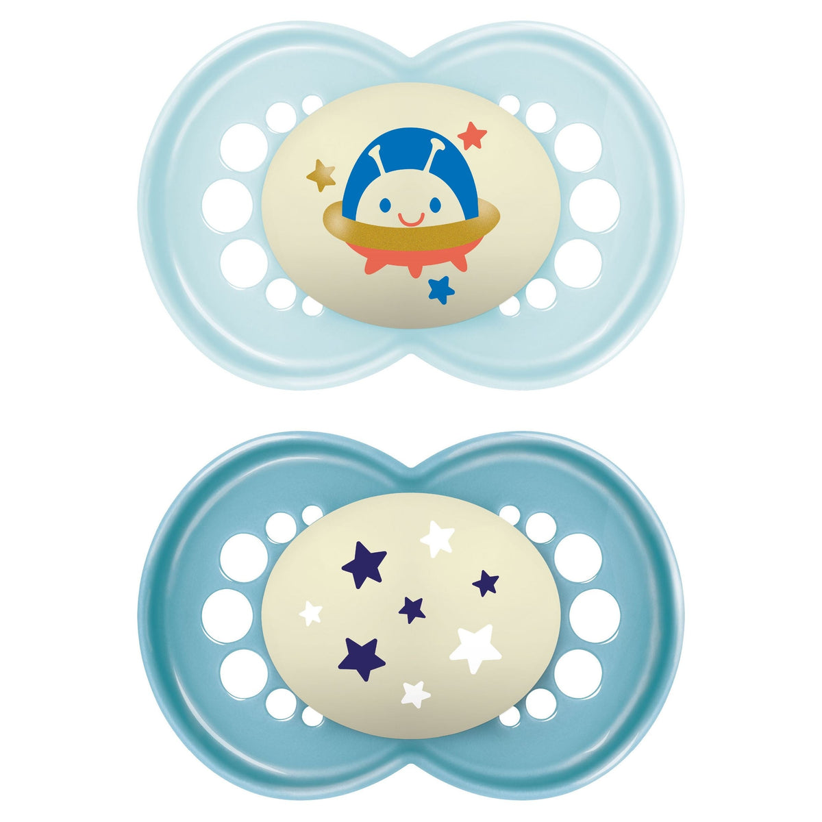 Matte Non-Deco Pacifier, 6-16 Months, Boy, 2-pk