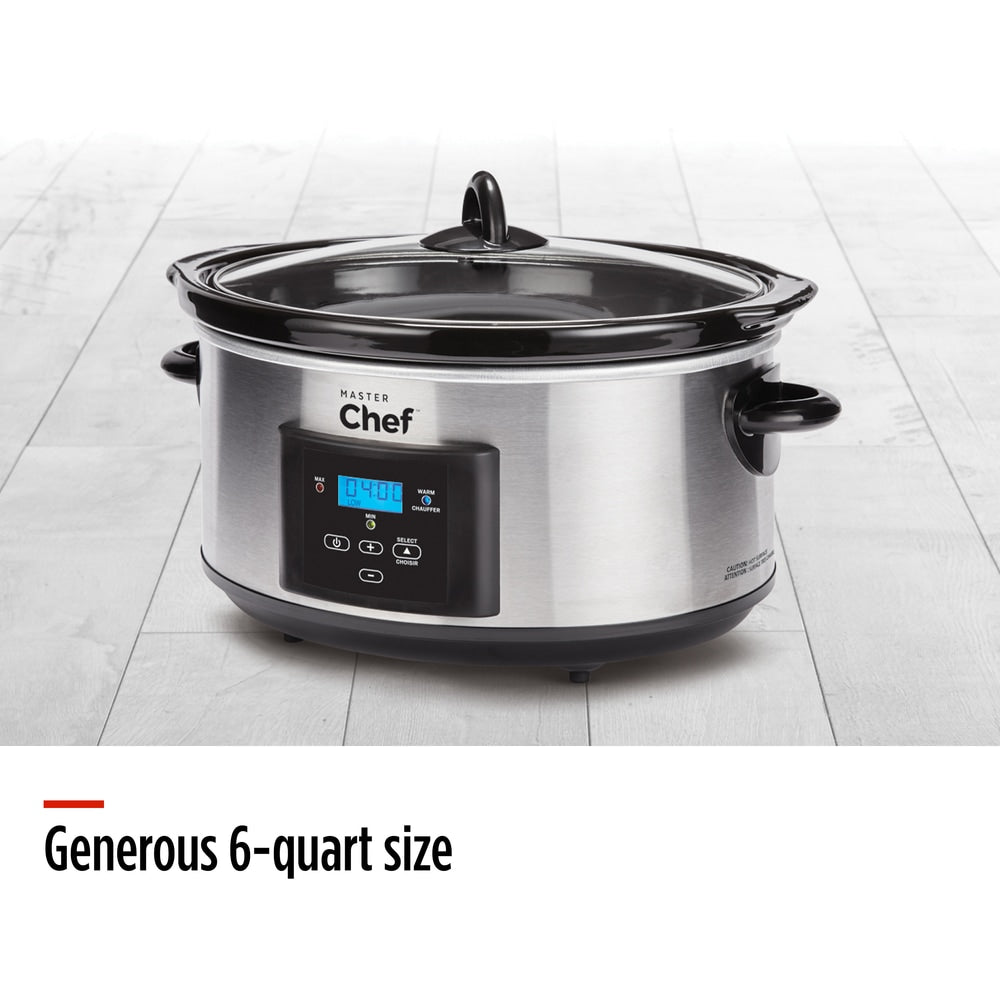 Digital Programmable Slow Cooker, Stainless Steel, 6qt