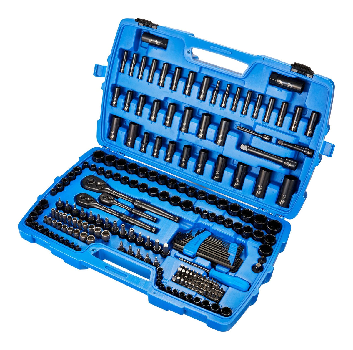 Socket Set, 229-pc, SAE / Metric, CRV, Black Steel Finish