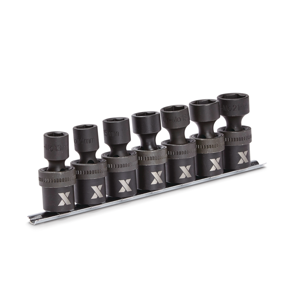 MAXIMUM 1/2-in Drive Swivel Impact Socket Set, 7-pc, Metric, Cr-Mo