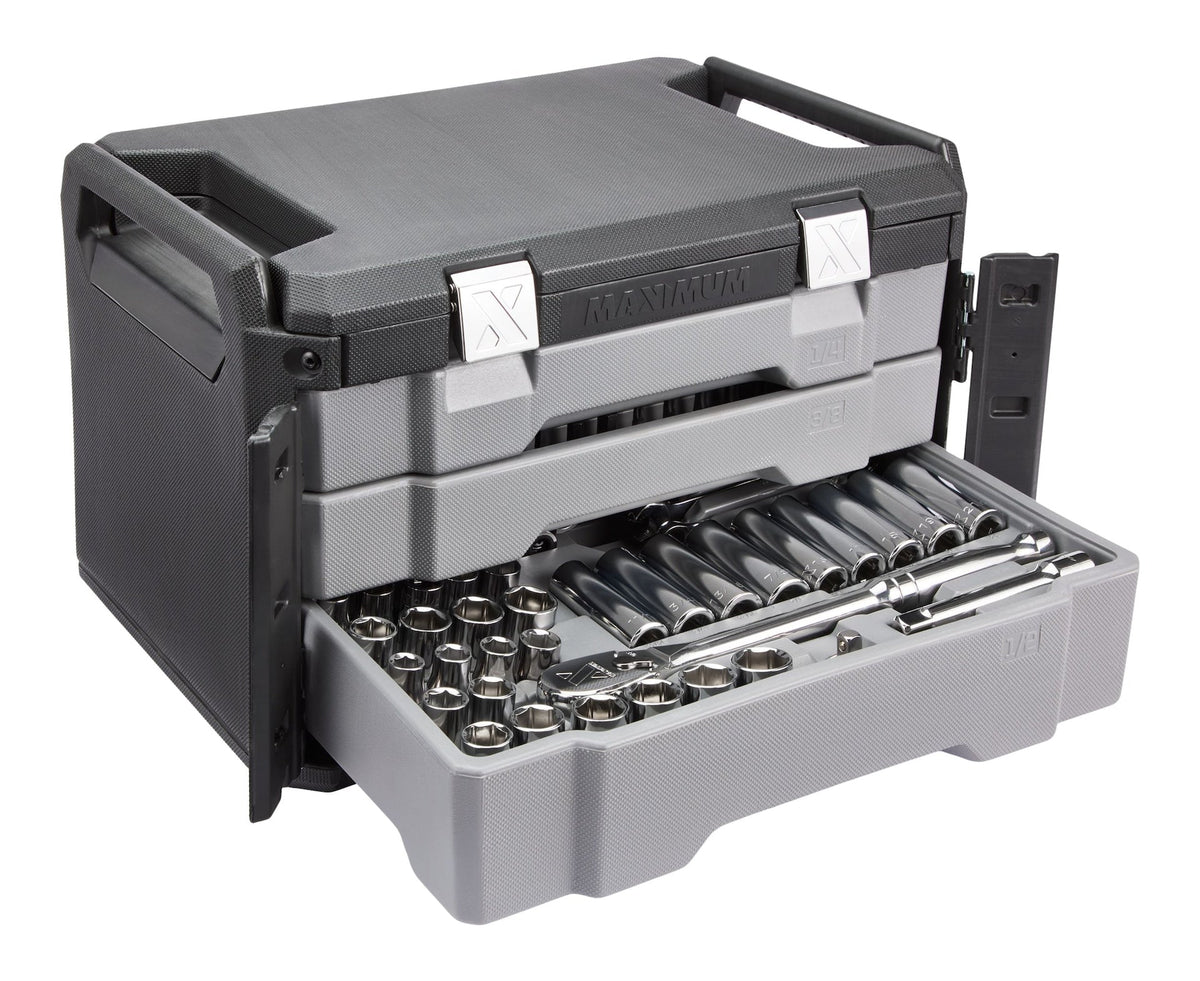 MAXIMUM 263 Piece Socket Set, 3 Drawer Case