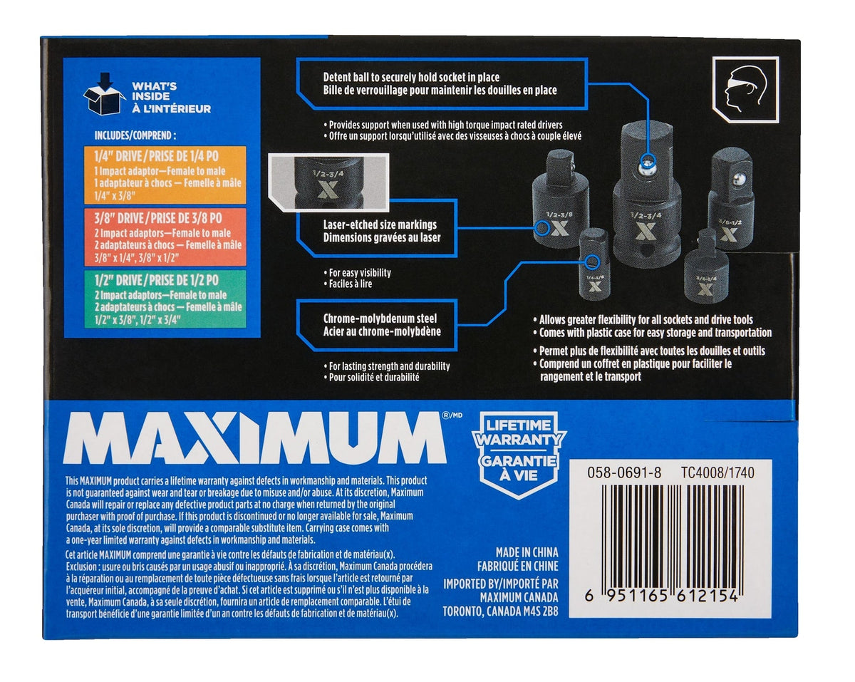 MAXIMUM Impact Adapter Set with Case, 5-pc