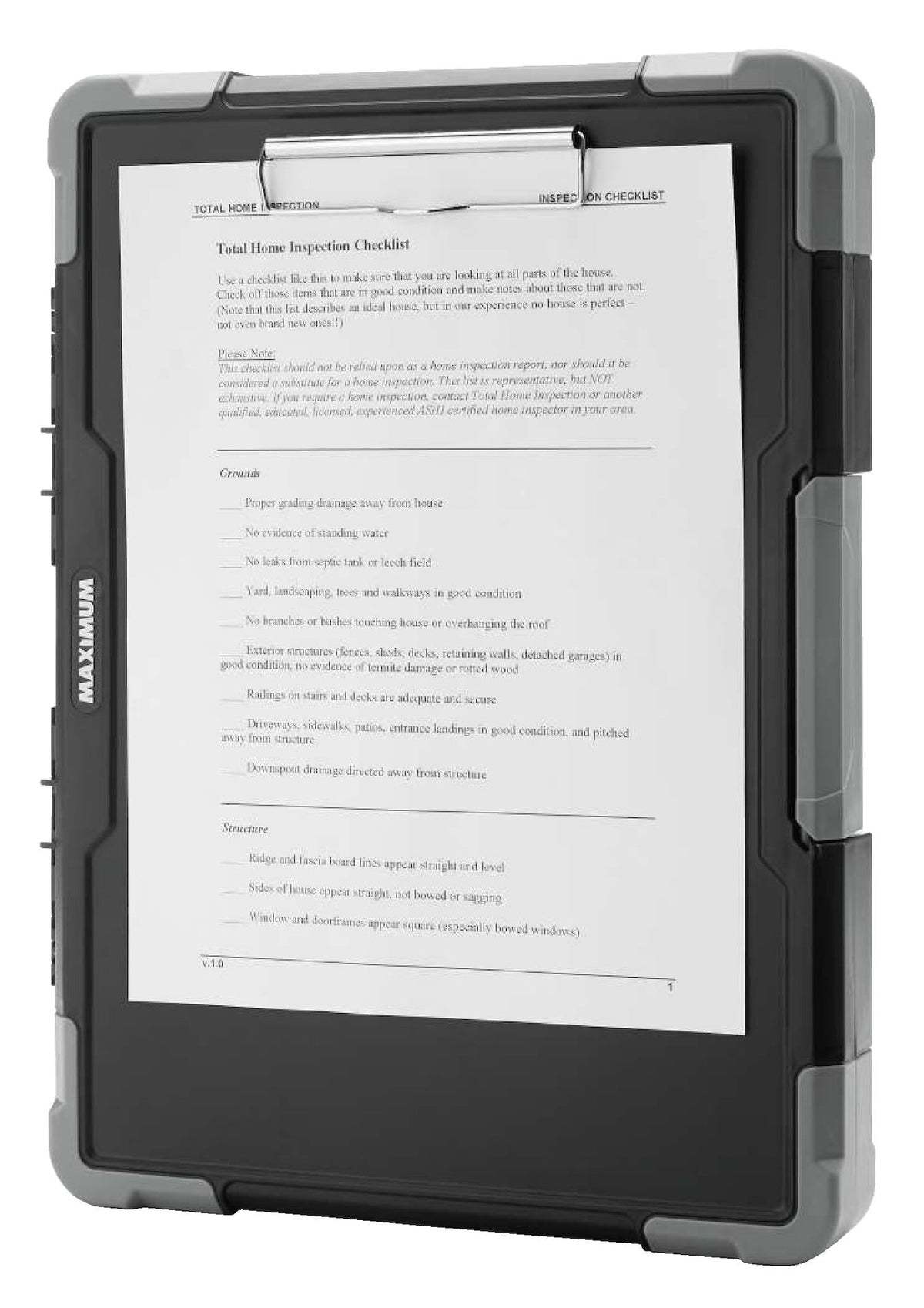 MAXIMUM Organizer with Clipboard, 9 Pockets