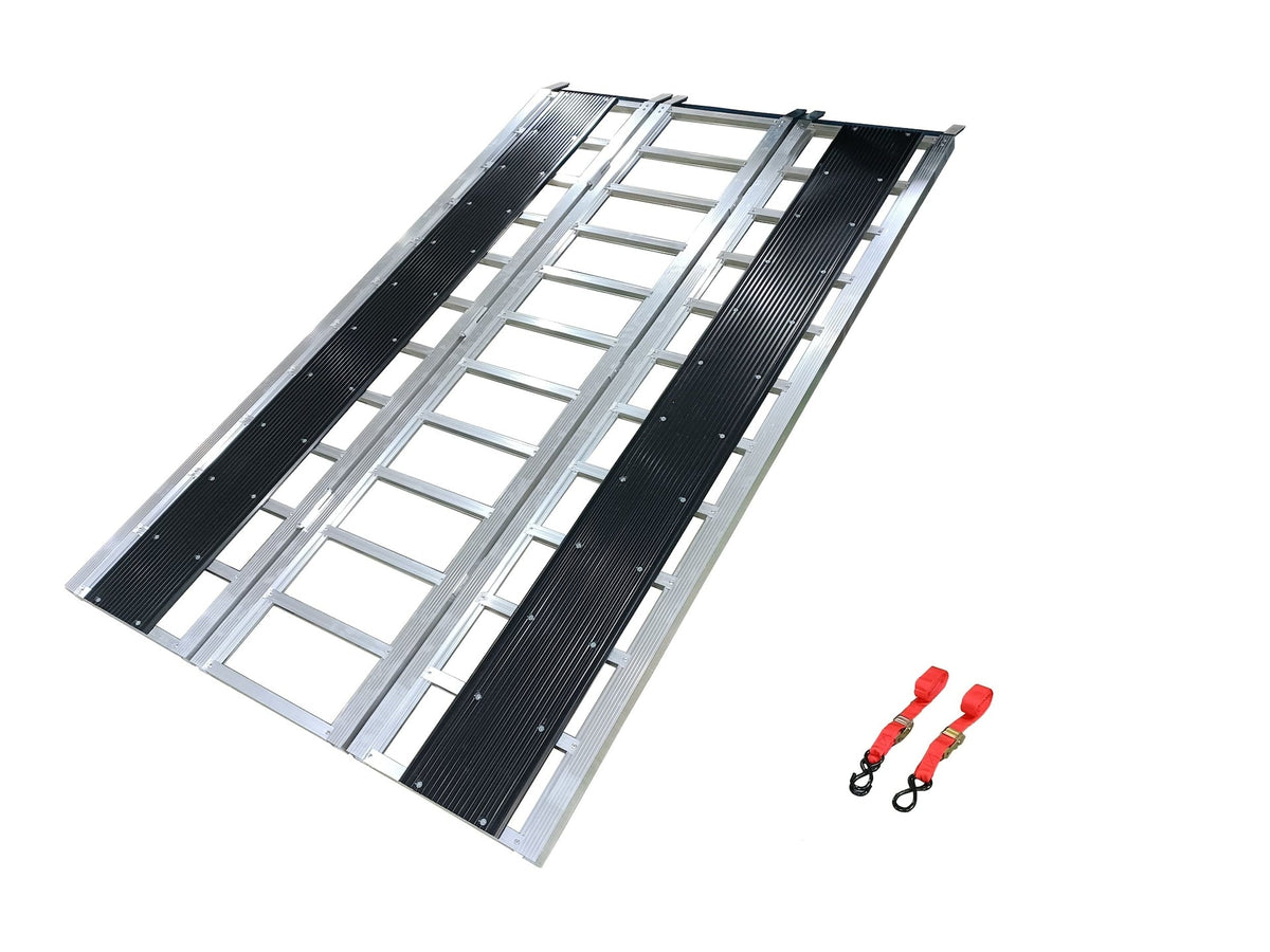 Aluminum Tri-Panel Folding Aluminum Loading Ramp, Non-Slip & Stable Base, 85 x 54-in, 1500-lb