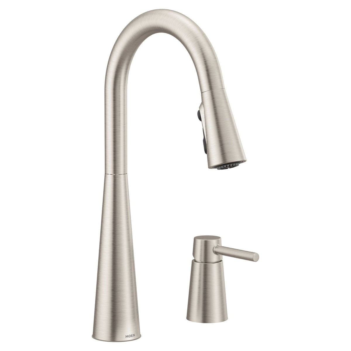 Single Handle High Arc Kitchen Faucet with In-Deck Handle, Stainless Steel