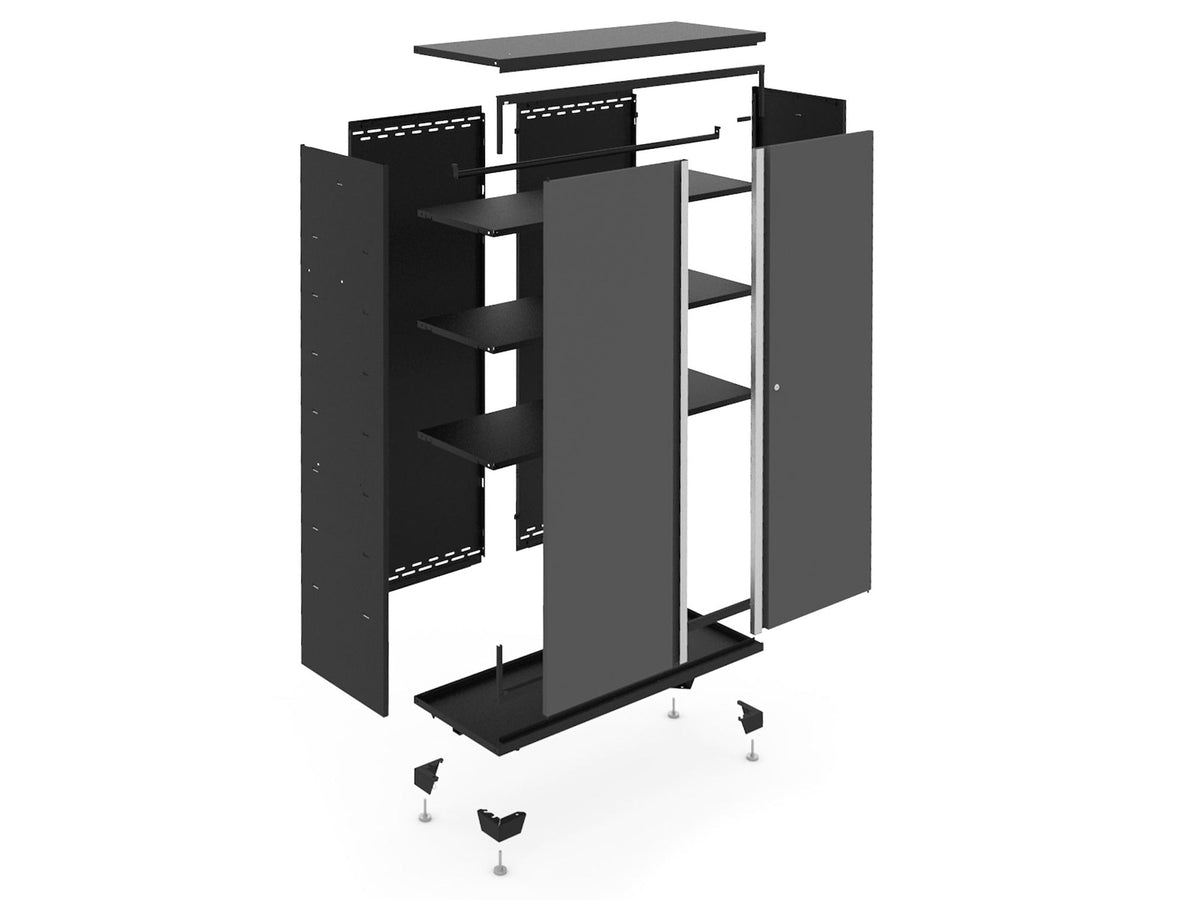 Bold Series 24-Gauge Steel RTA Storage Locker with 3 Shelves, Black/Grey, 30-in