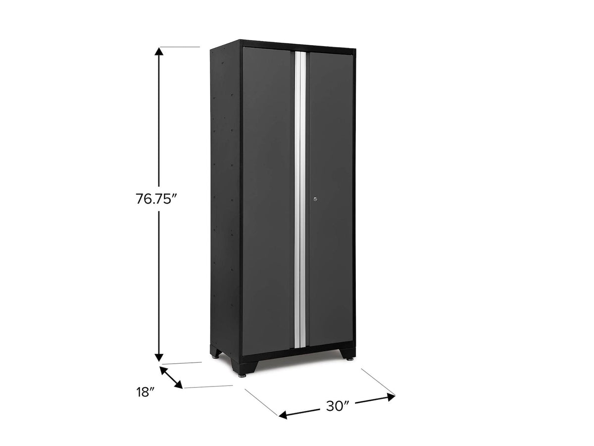Bold Series 24-Gauge Steel RTA Storage Locker with 3 Shelves, Black/Grey, 30-in