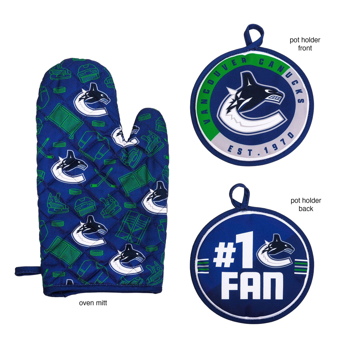 Kitchen Oven Mitt Pot Holder Set, 2-pc