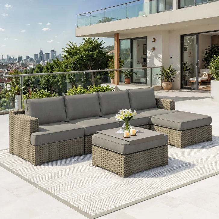 Niko Heritage 6-piece Patio Sectional Conversation Set