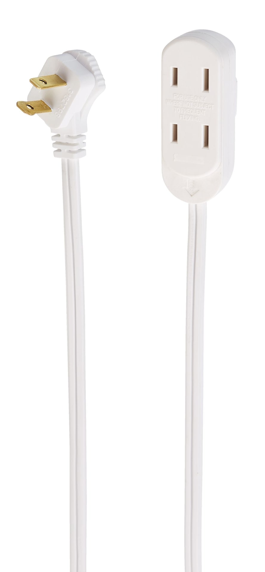15-ft 16/2 Indoor Extension Cord, 3 Outlets, Flat Plug, White