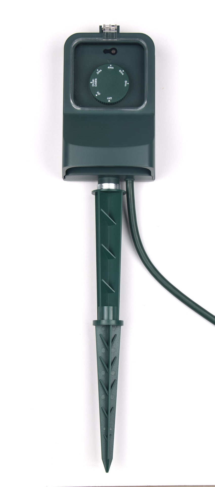 3-Outlet Outdoor Power Stake with 6-ft Cord and Timer, Green
