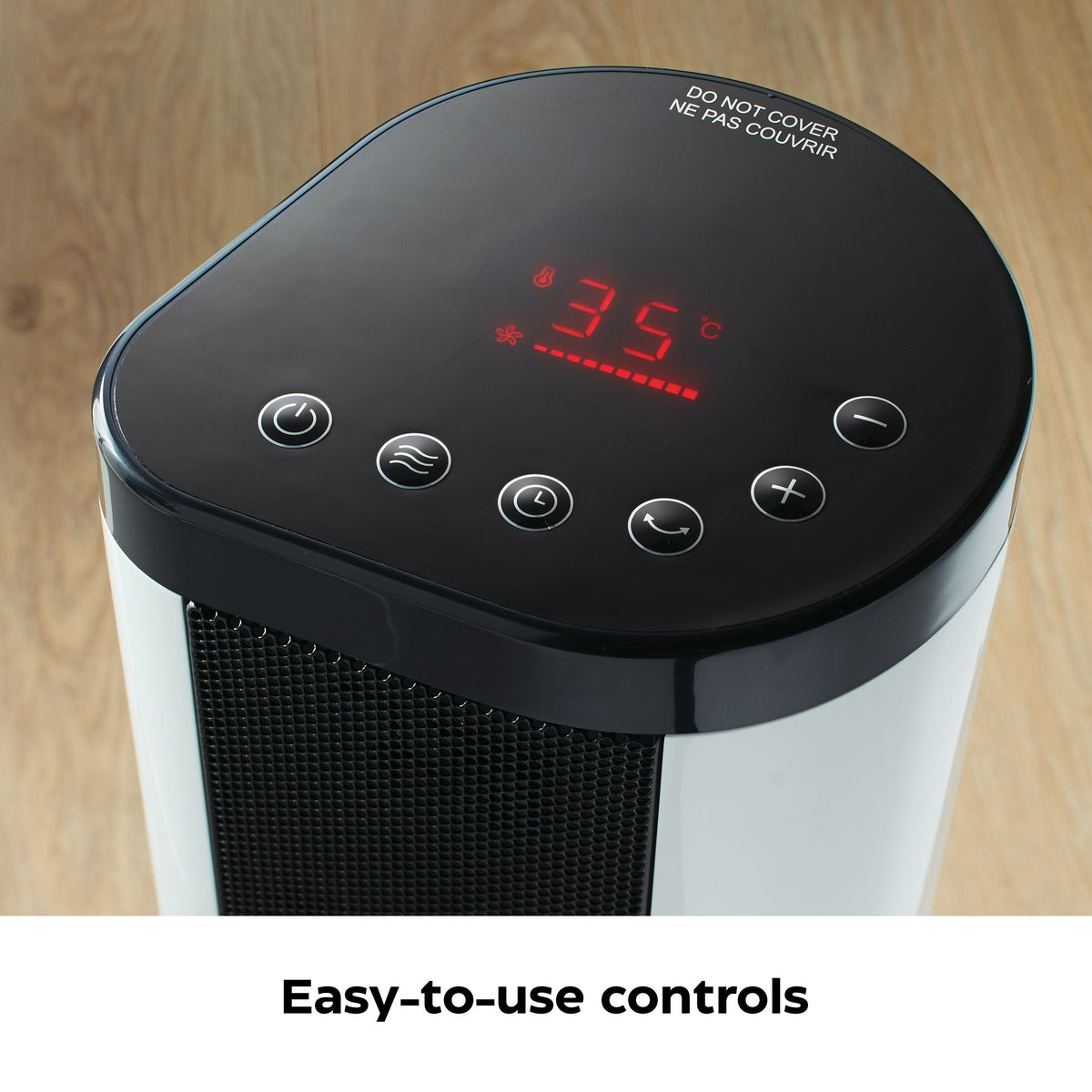 Oscillating Tower/Baseboard Heater withRemote Control & Thermostat, 1500W, White
