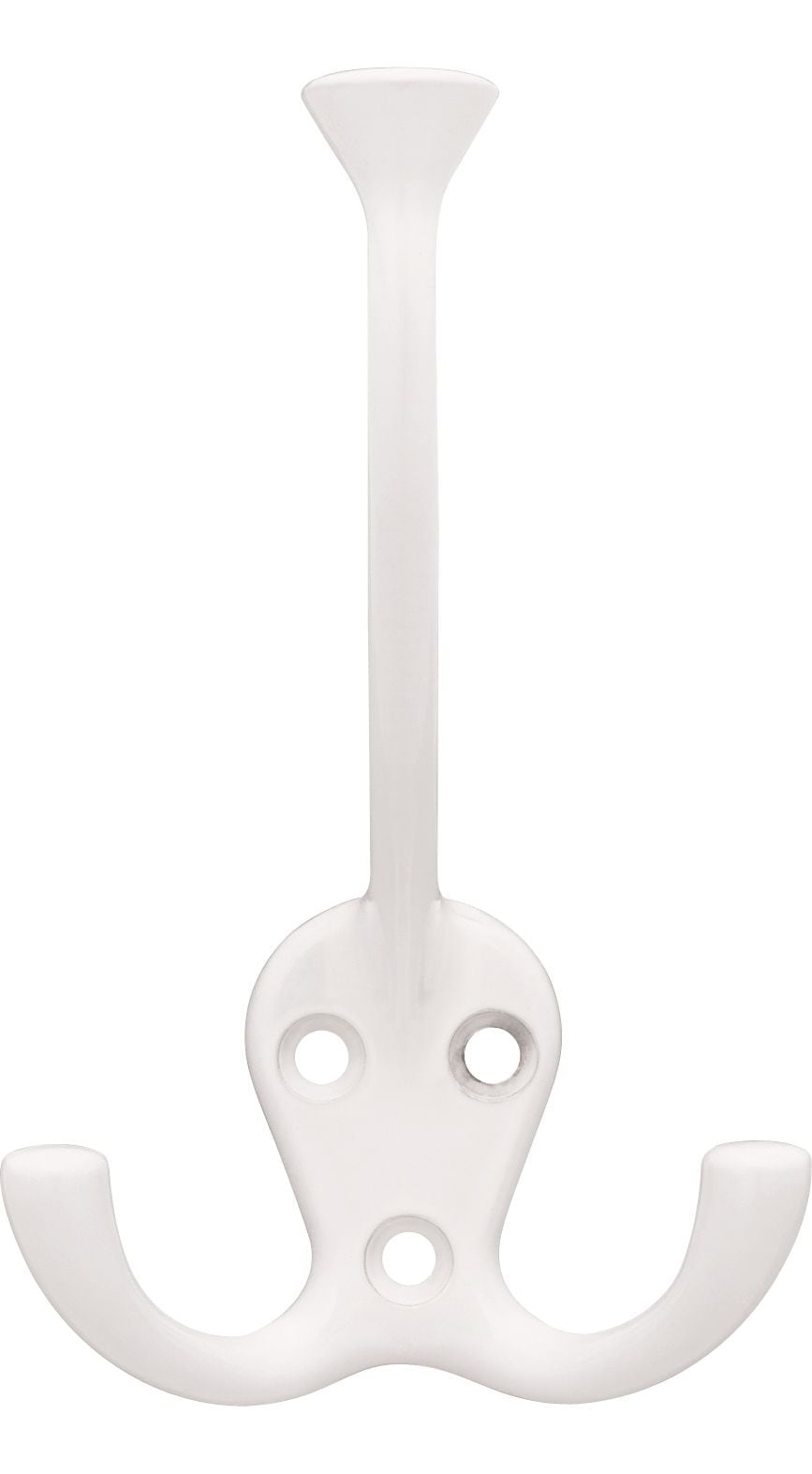 Stainless Steel Single Tri-Hooks, White, 3-pk