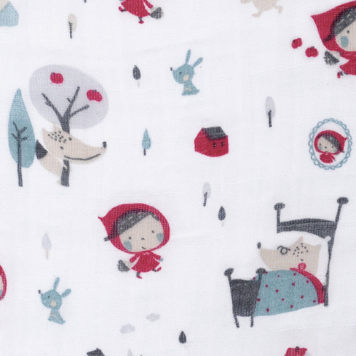 Cotton Muslin Baby Swaddle Blanket, Riding Hood
