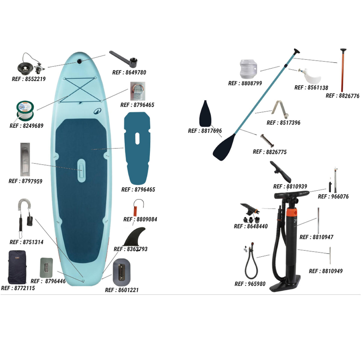 10 ft 6 in Inflatable Stand Up Paddle Set for 1–2 People, 100