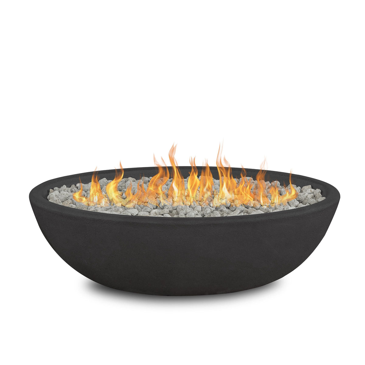 Riverside Oval Concrete Propane Fire Pit in Shale, 48-in