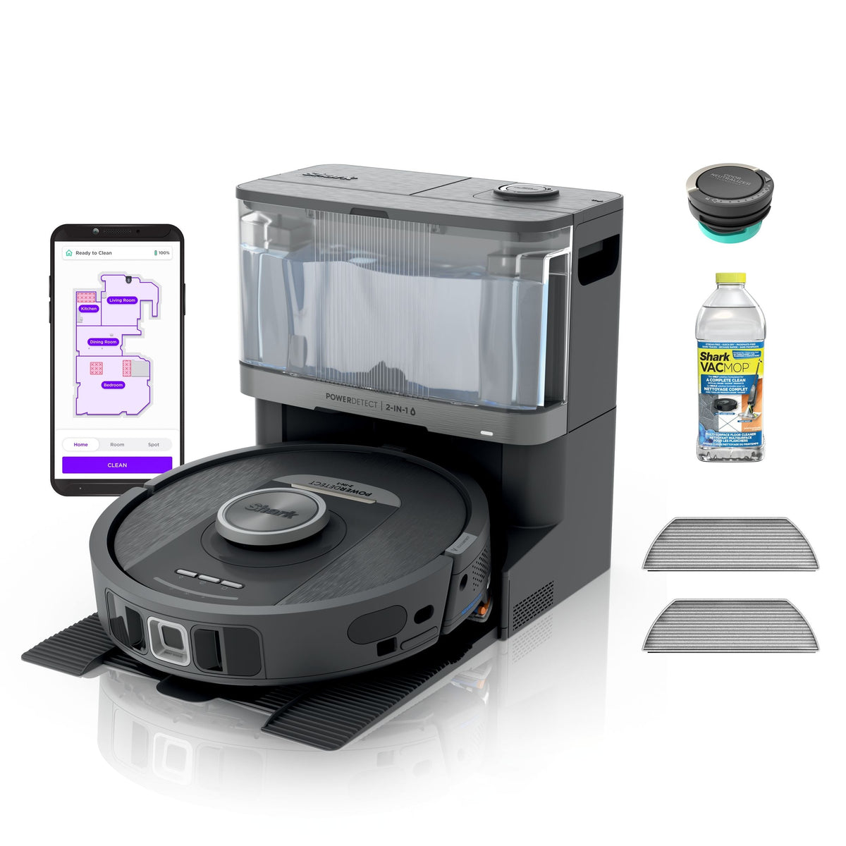 Shark PowerDetect 2-in-1 Robot Vacuum and Mop with NeverTouch Base, Self-Empty, Pet-Friendly, Advanced Edge Cleaning