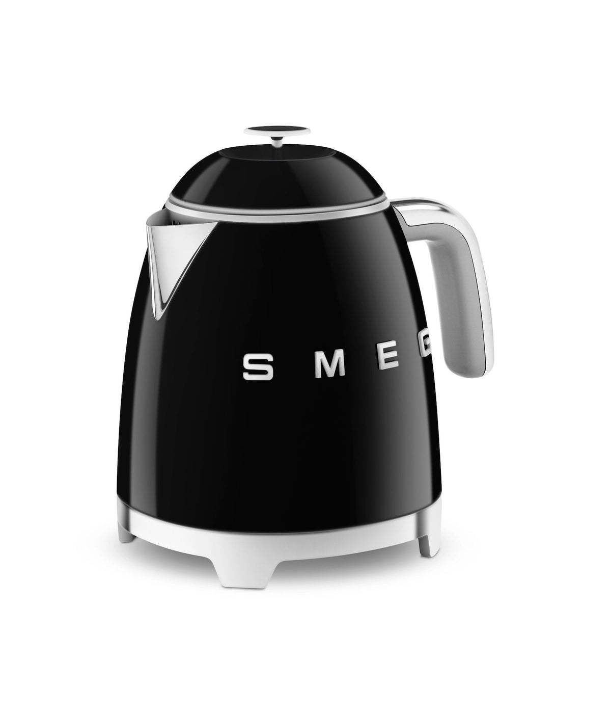 50's 1400W Retro Style Electric Mini Countertop Kettle with Cordless Base, Black, 0.8-L
