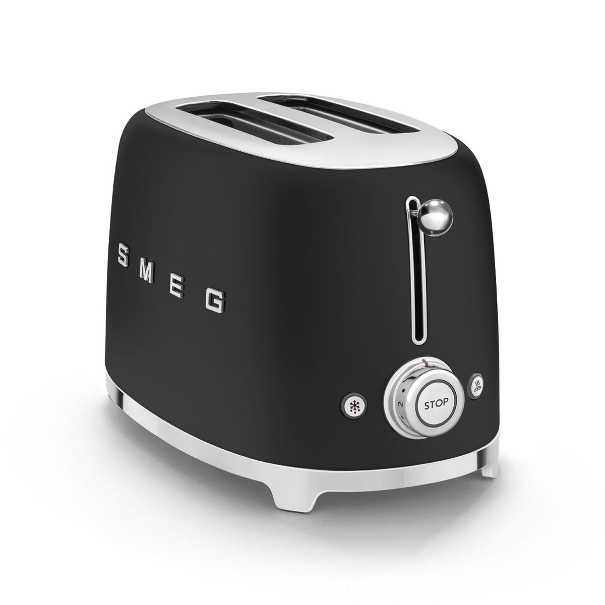 50's Retro Style Wide Slot Pop Up Electric Toaster with 6 Settings, 2-Slices, Matte Black
