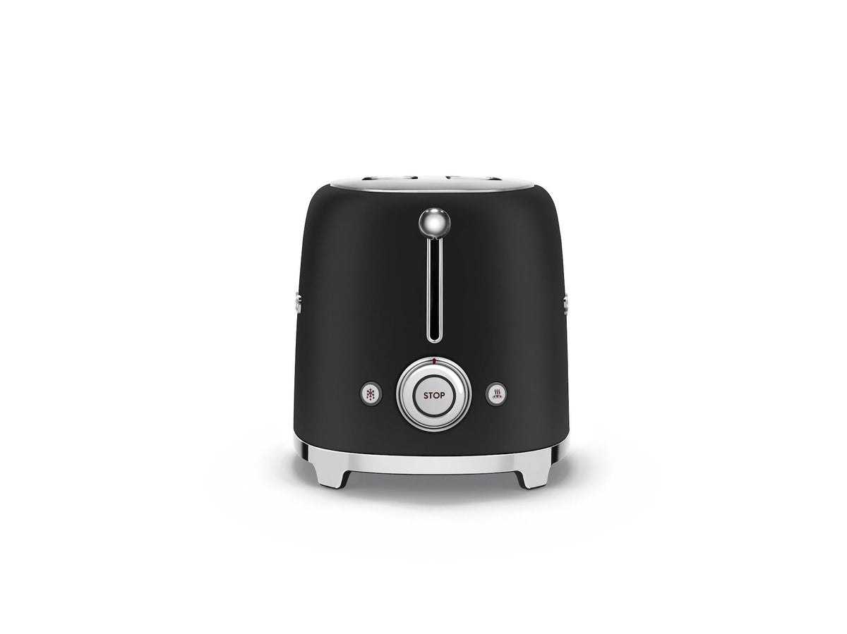 50's Retro Style Wide Slot Pop Up Electric Toaster with 6 Settings, 2-Slices, Matte Black