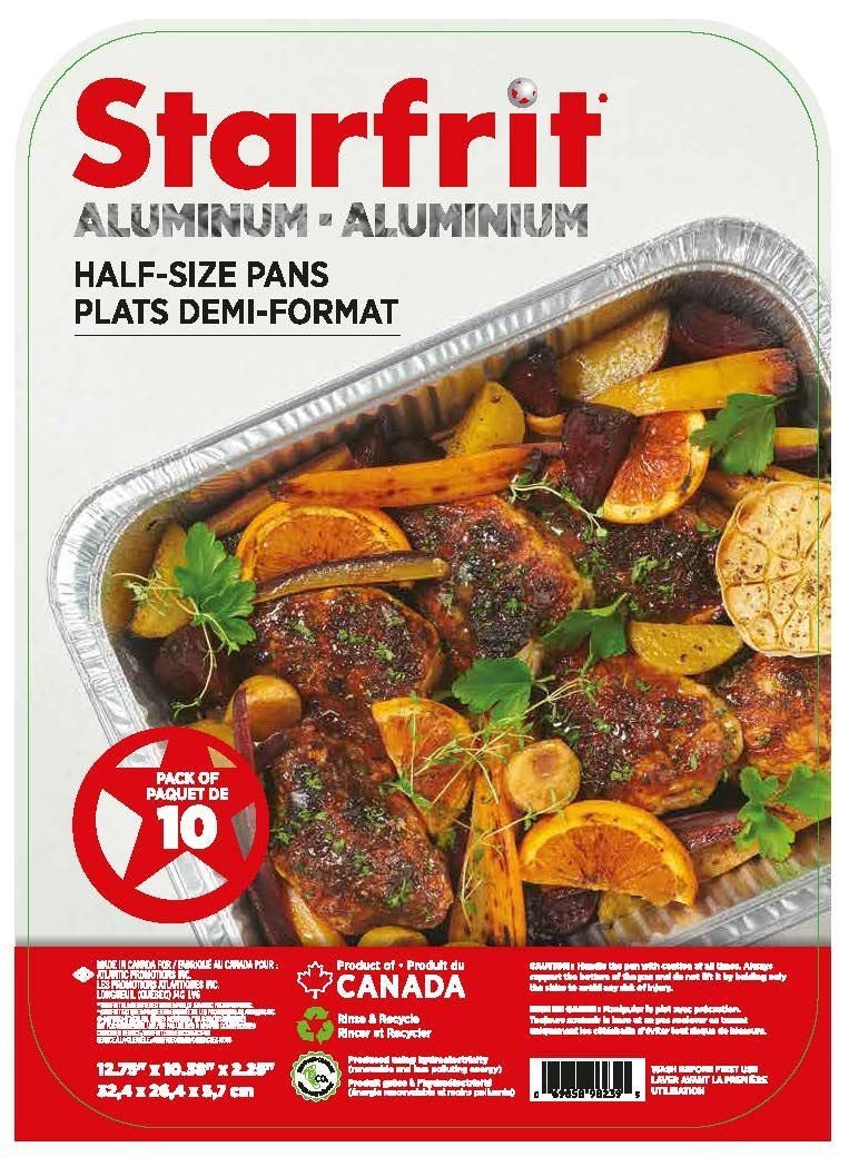 Disposable Aluminum Half Steam Table Pan, 10-pk