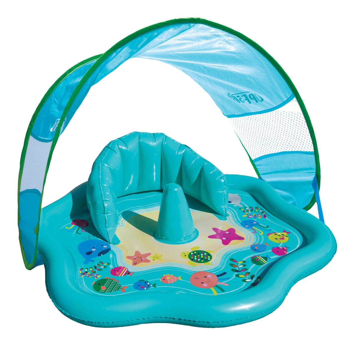 Inflatable Baby Splash Mat with Canopy, 28-in, Ages 6-18m