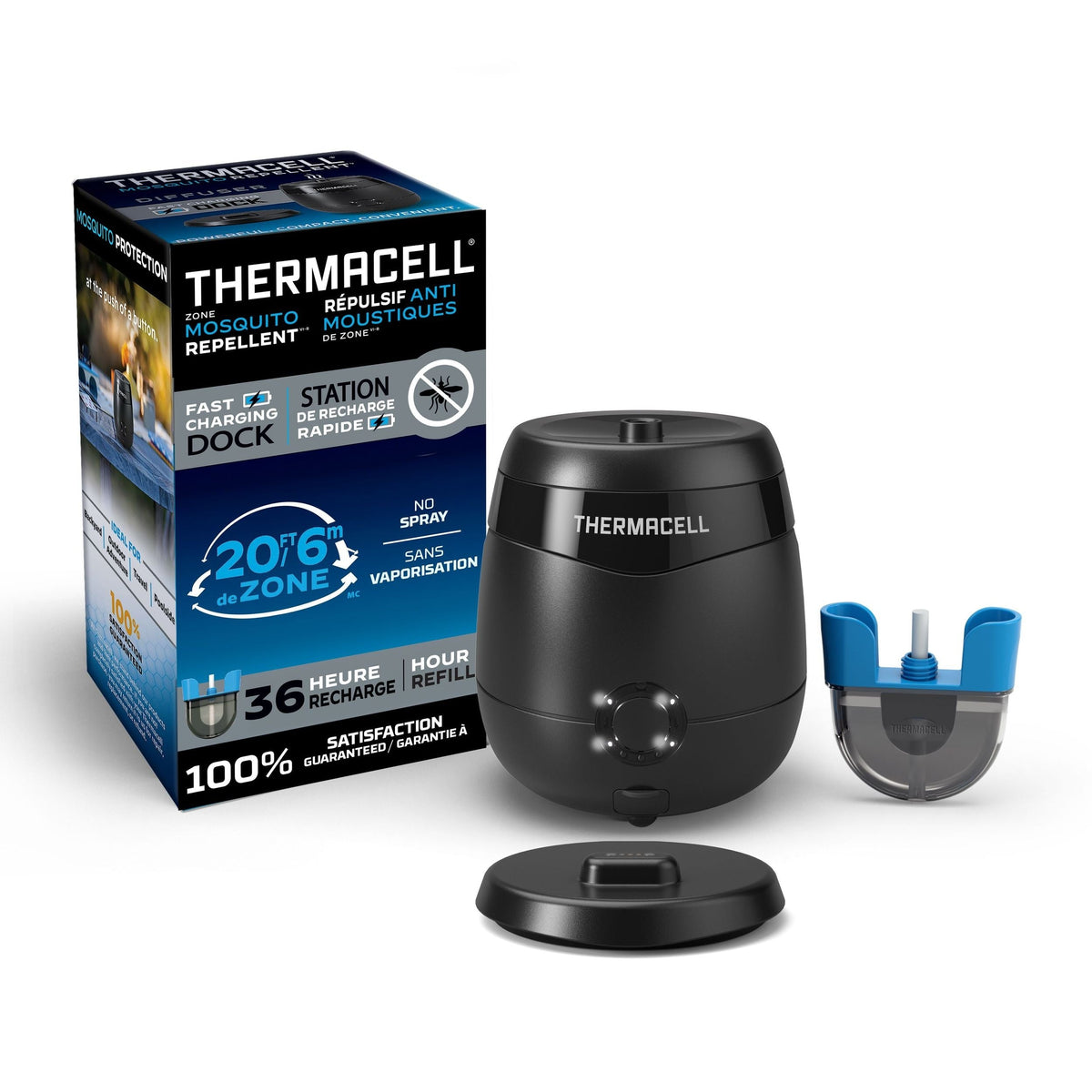 E-ZoneGuard Patio+ Rechargeable Mosquito Repeller with 36-Hr Refill and 6.5-Hr Battery